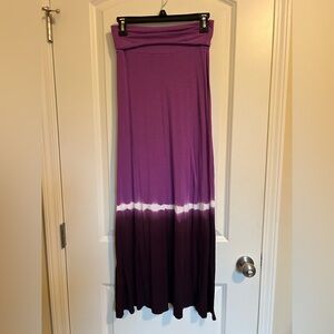OM yoga Purple and White tie dye Maxi Skirt